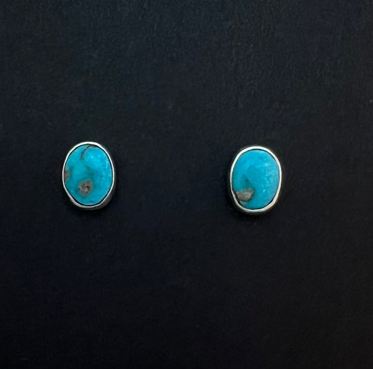 Randall Pipkorn R-70 Medium Oval Turquoise Post Earrings