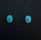 Randall Pipkorn R-70 Medium Oval Turquoise Post Earrings