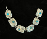 Randall Pipkorn R-68 Silver Link & Turquoise Bracelet