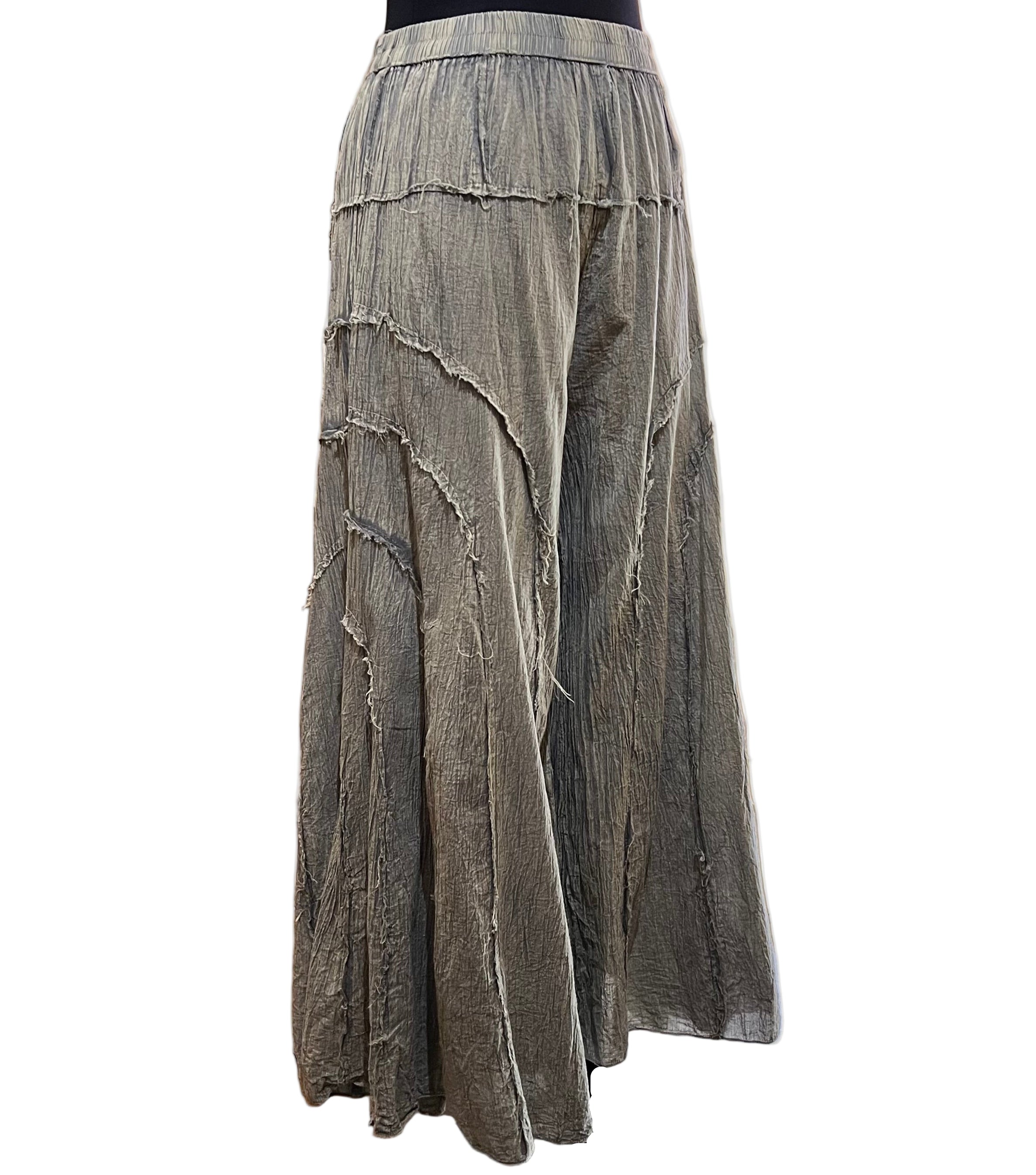 Apparel Love 44OV Olive Green 100% Cotton Lined Pull-On Wide Leg Pants