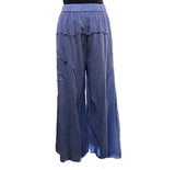 Apparel Love 44DN Denim Blue 100% Cotton Lined Pull-On Wide Leg Pants