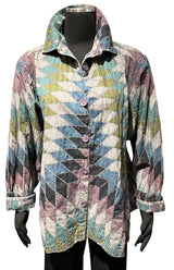 Paper Lace PL-G226S ONE SIZE Grey Mix 100% Cotton Quilted Diamond Pattern Reversible Jacket