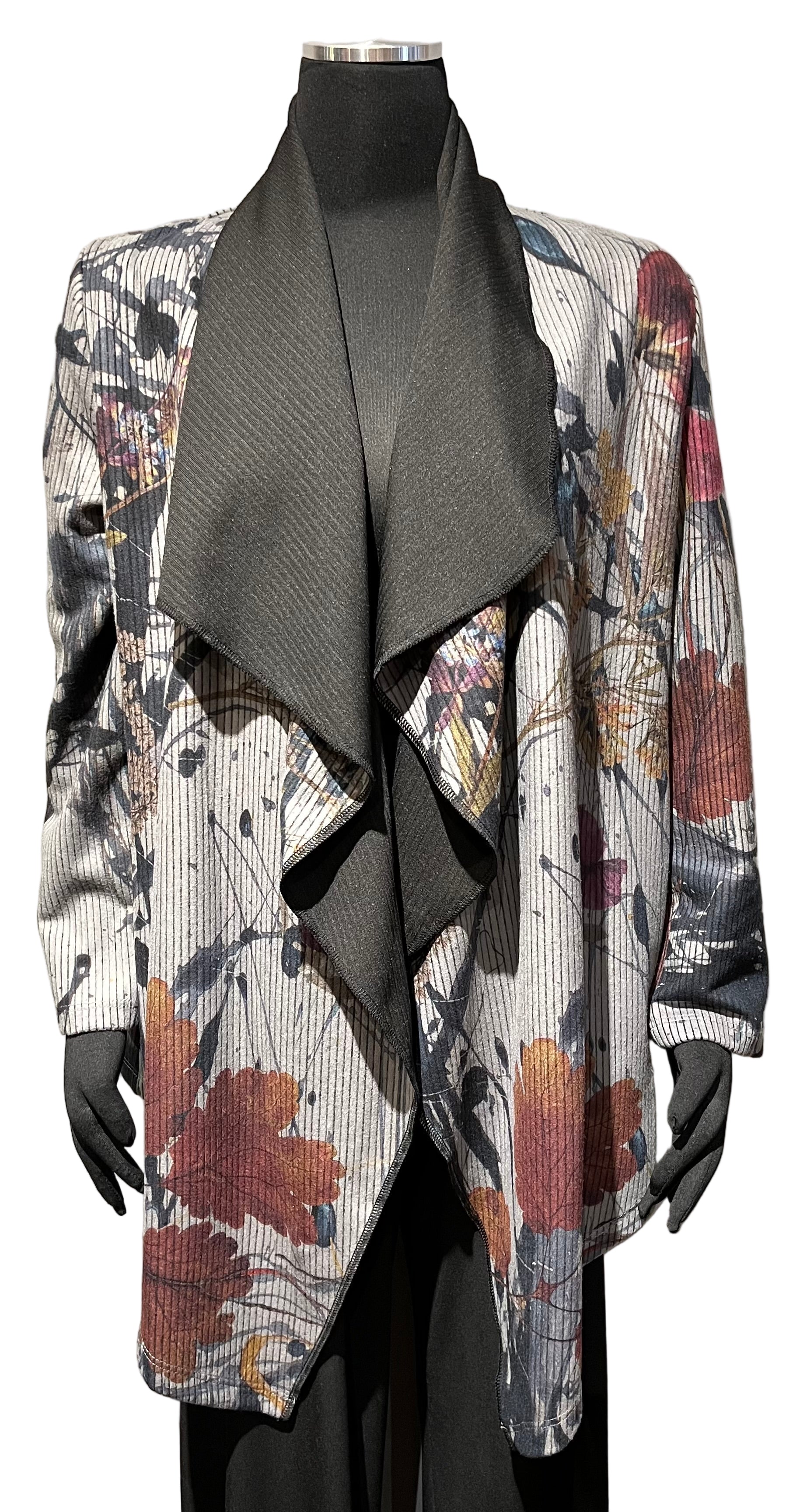 Et'Lois GA6022235 Shawl Collar Open Cardigan