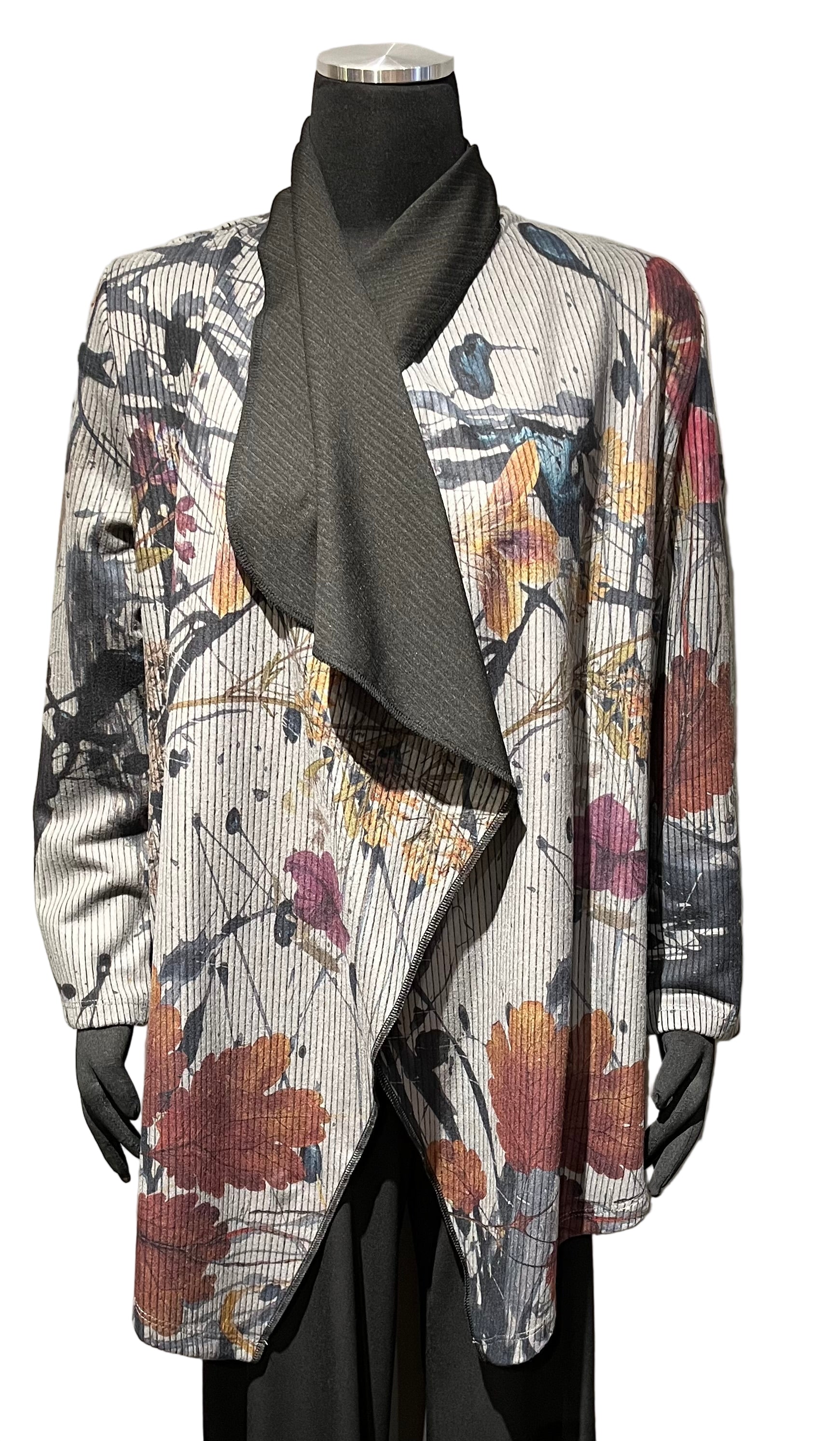 Et'Lois GA6022235 Shawl Collar Open Cardigan