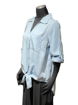 Tempo Paris 23570NDN DENIM Tie Front Tencel Top