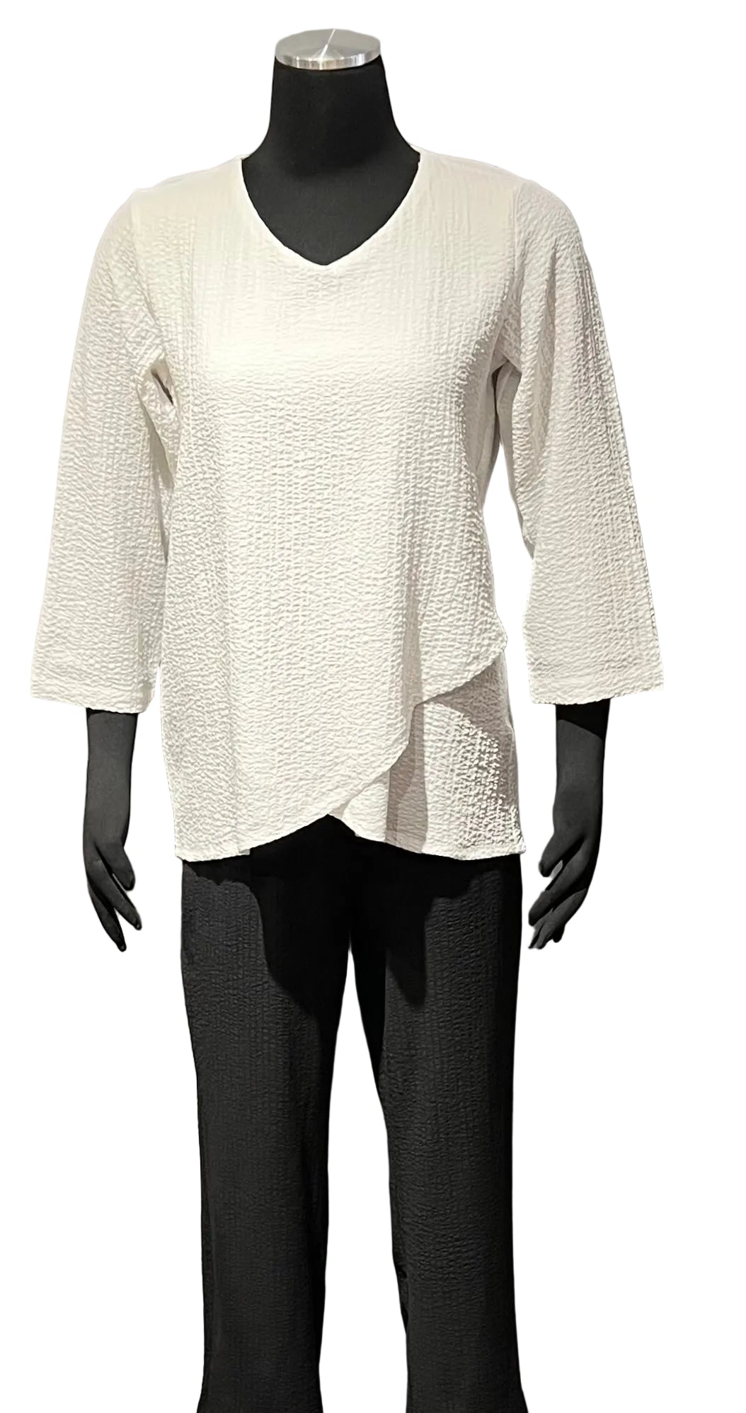 Toofan C105-WH WHITE Double Layer Asymmetric Hem Tunic