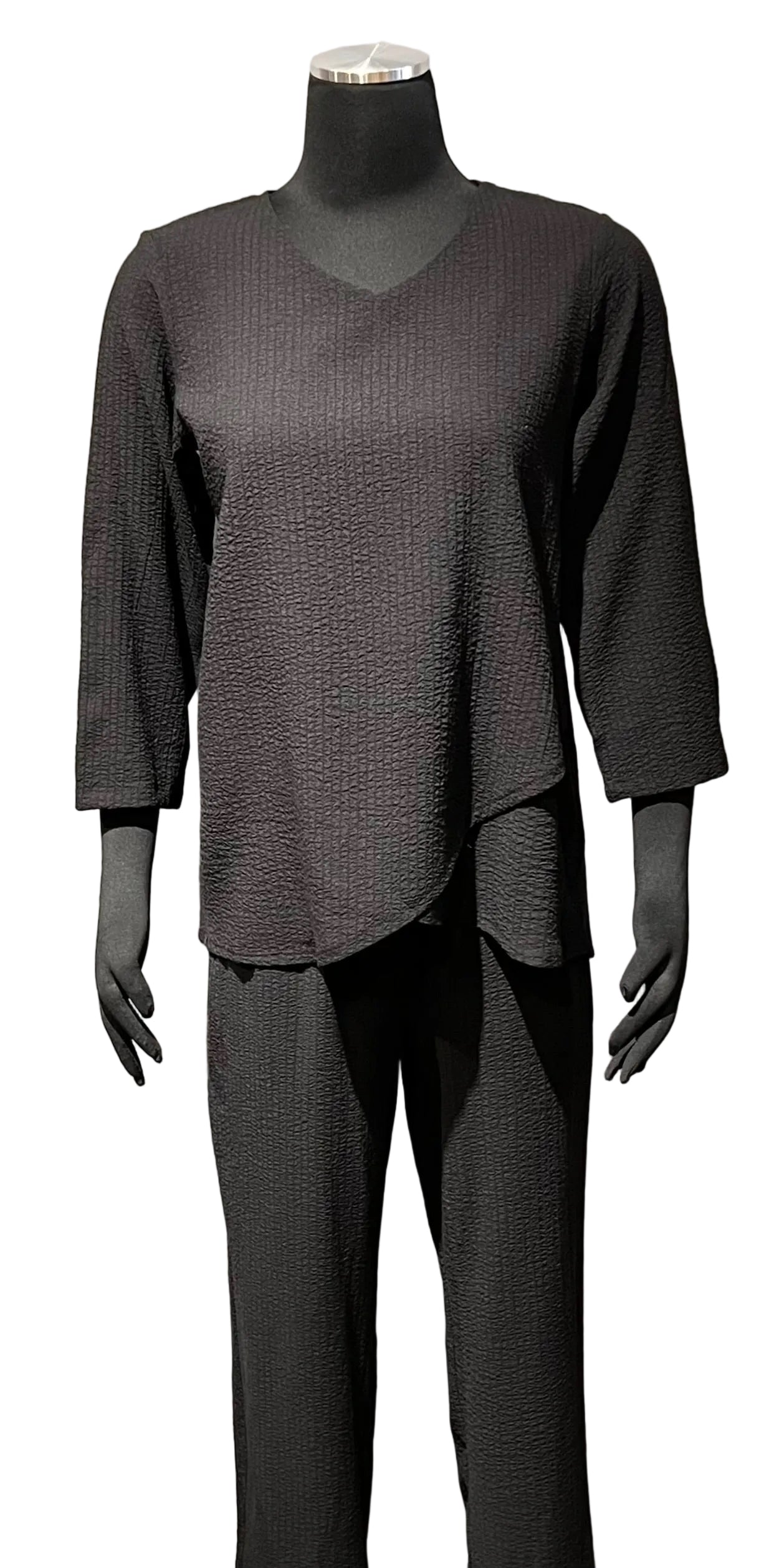 Toofan C105-BK BLACK Double Layer Asymmetric Hem Tunic