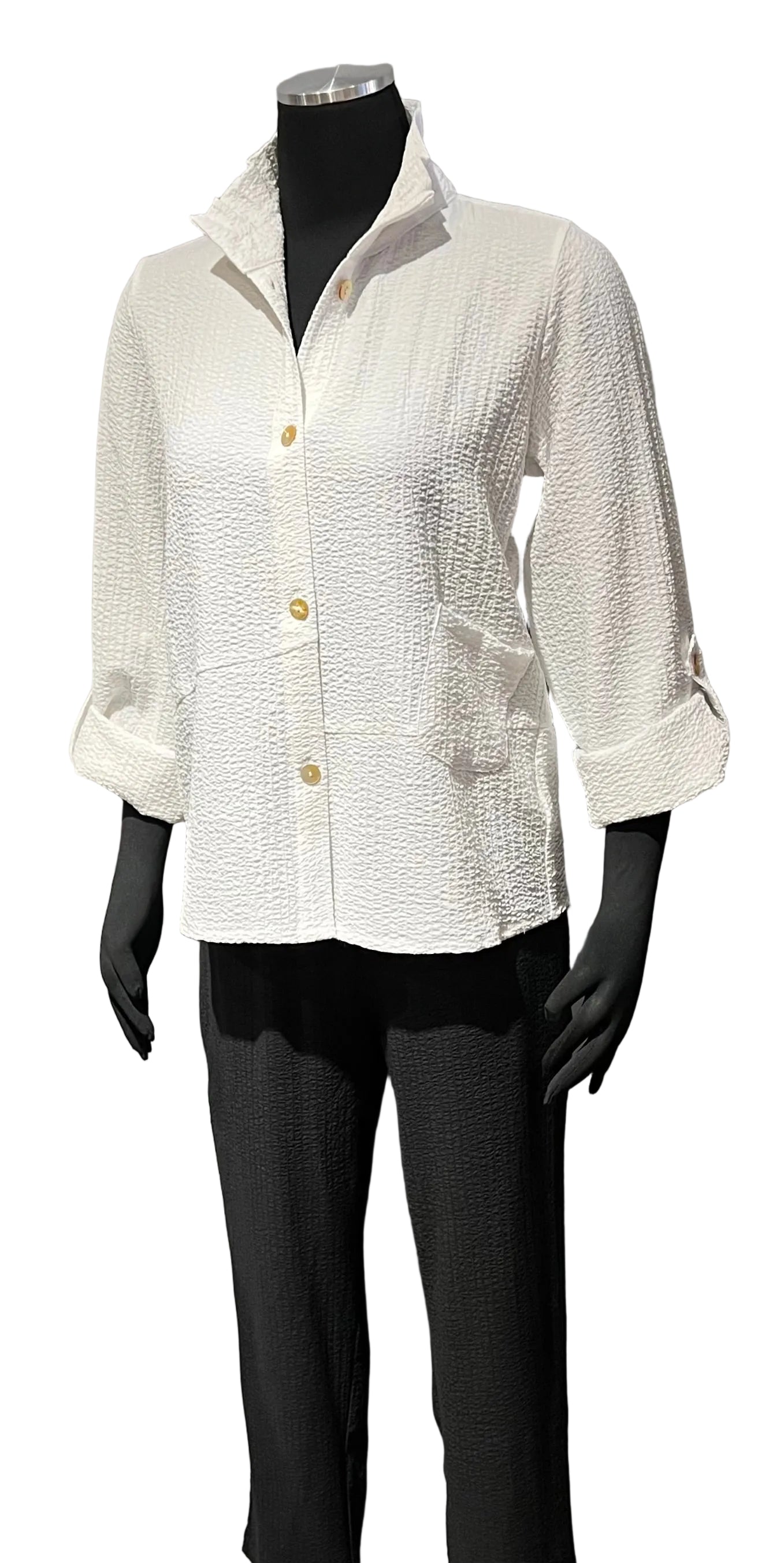 Toofan C109-WH WHITE Wire Collar Shirt Jacket