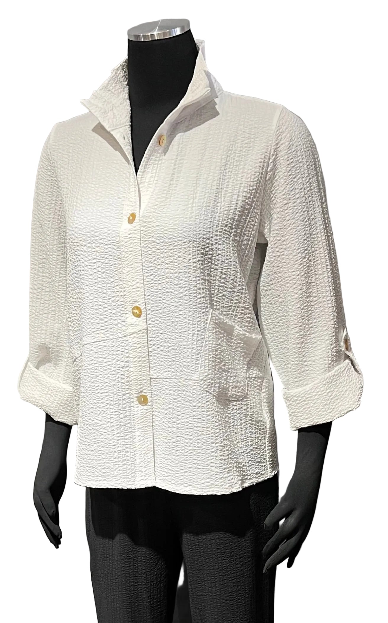 Toofan C109-WH WHITE Wire Collar Shirt Jacket