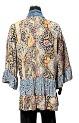 Shannon Passero 5846BP Blue Paisley Mix One Size Tiered Cardigan
