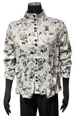 Shana 26036WT WHITE Crinkle Button Down Shirt With Two Pockets