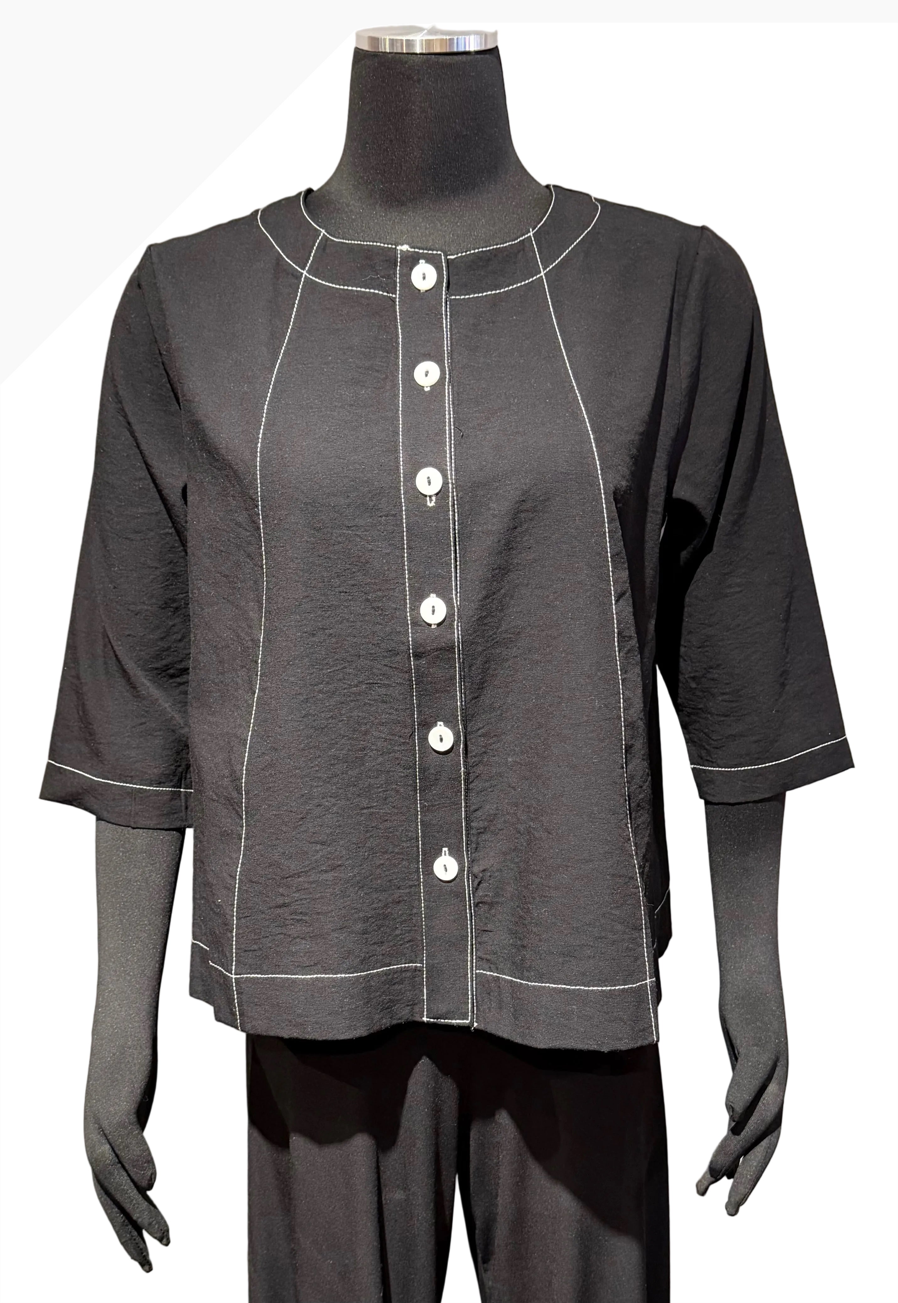 Terra T4685BK BLACK Button Front Top