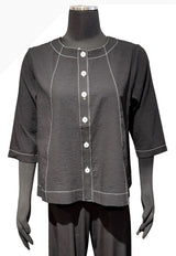 Terra T4685BK BLACK Button Front Top