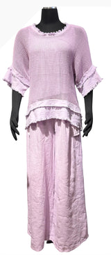 Tempo Paris 12189CLV LAVENDER 100% Wash Cotton Mesh Topper With Matching Tank