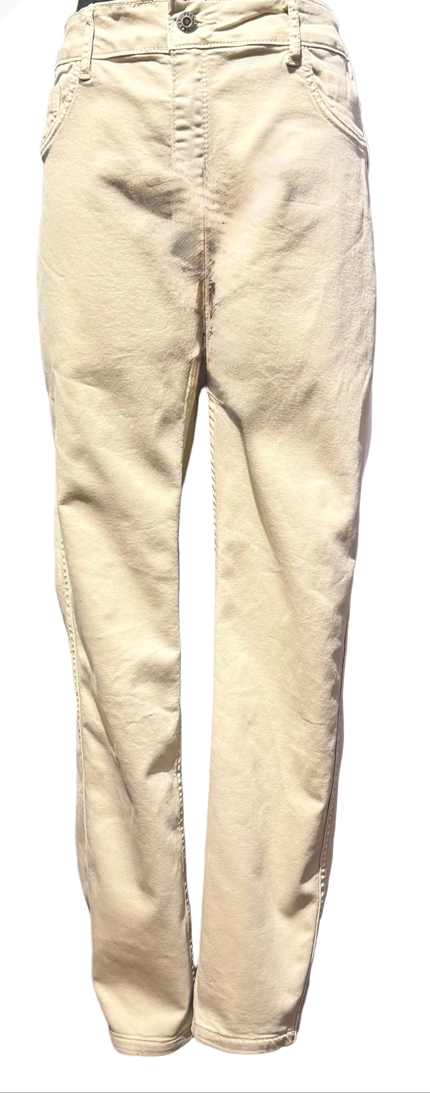 Tempo Paris 1708KBG BEIGE Floral Print Reversible Jeans