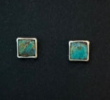 Randall Pipkorn R-35 1/4” Bisbee Blue Turquoise Square POST Earrings