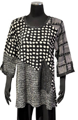 Lyng W1069RBW Black and White Combo Tee