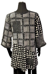 Lyng W1069RBW Black and White Combo Tee