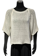 Suzy D JCKYWT White Jacky 100% Cotton One Size Crochet Knit Sweater
