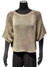 Suzy D JCKYTP Taupe Jacky 100% Cotton One Size Crochet Knit Sweater