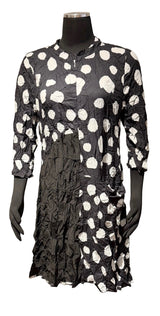 Shana 26092BK BLACK Woven Moon Dress