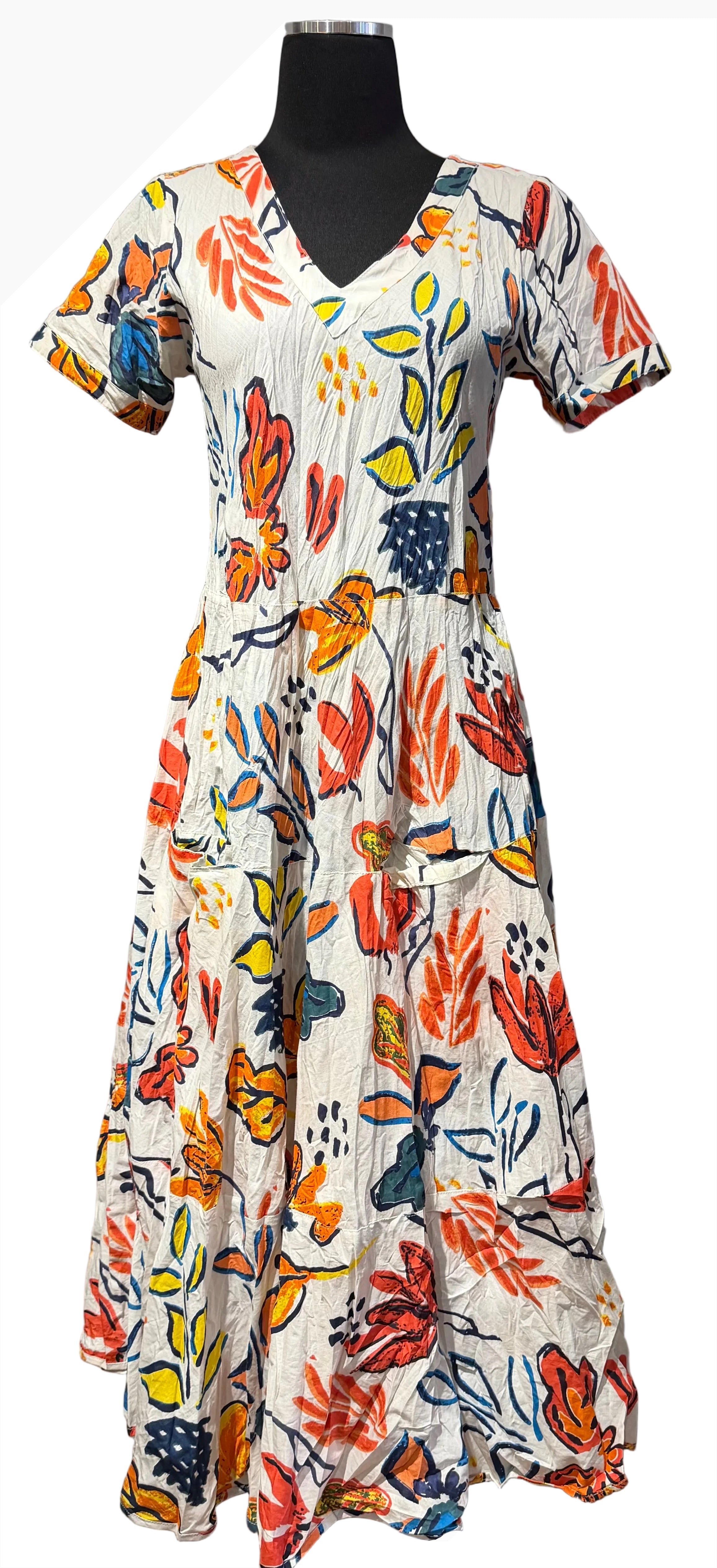 Dress Addict JAZY6J 100% Organic Cotton V-Neck Dress