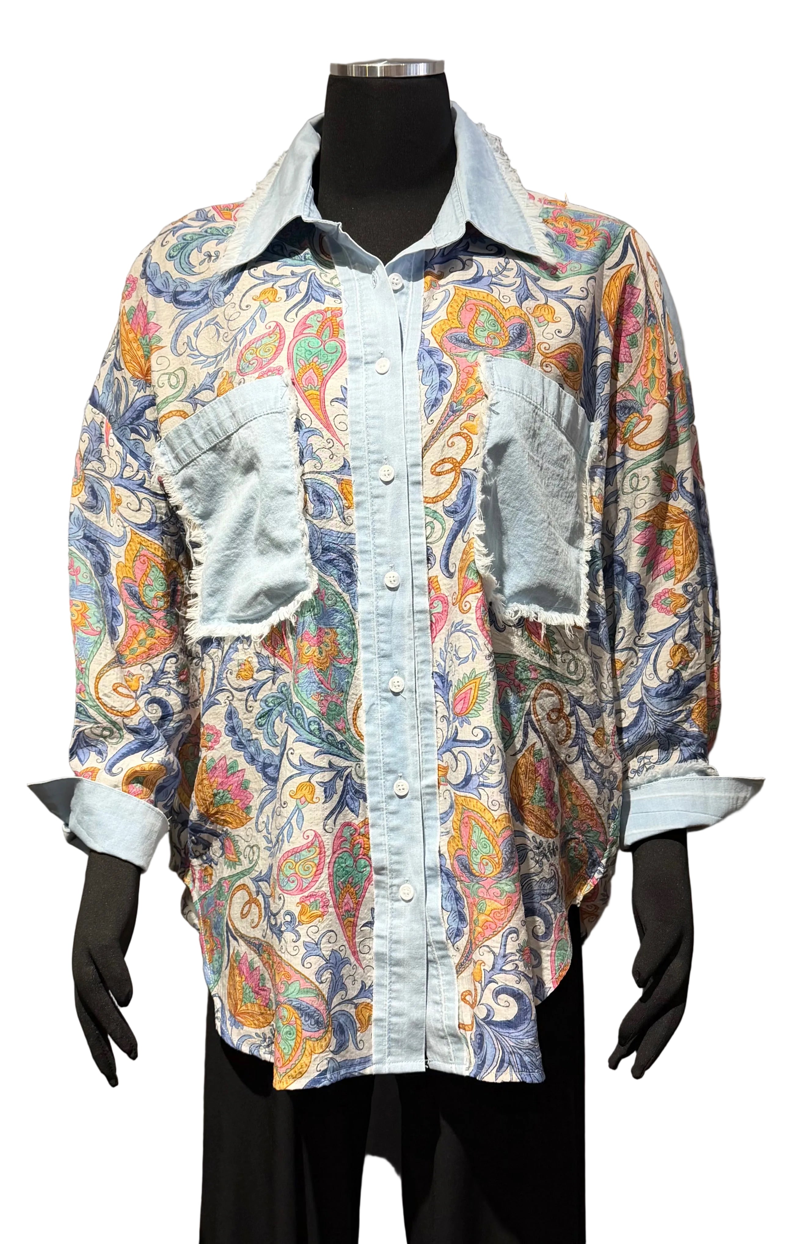 Tempo Paris 3318P Printed Button Down Shirt With Pockets