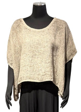 Tempo Paris 2861ATP TAUPE 100% Linen Poncho Top