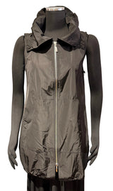 Olivia By Habitat 360603BK BLACK Perfect Sculpt Tunic Length Zip Up Vest