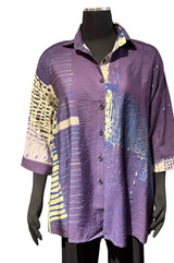 3 Potato C2127PUP PUP Tunic Length Button Front Shirt