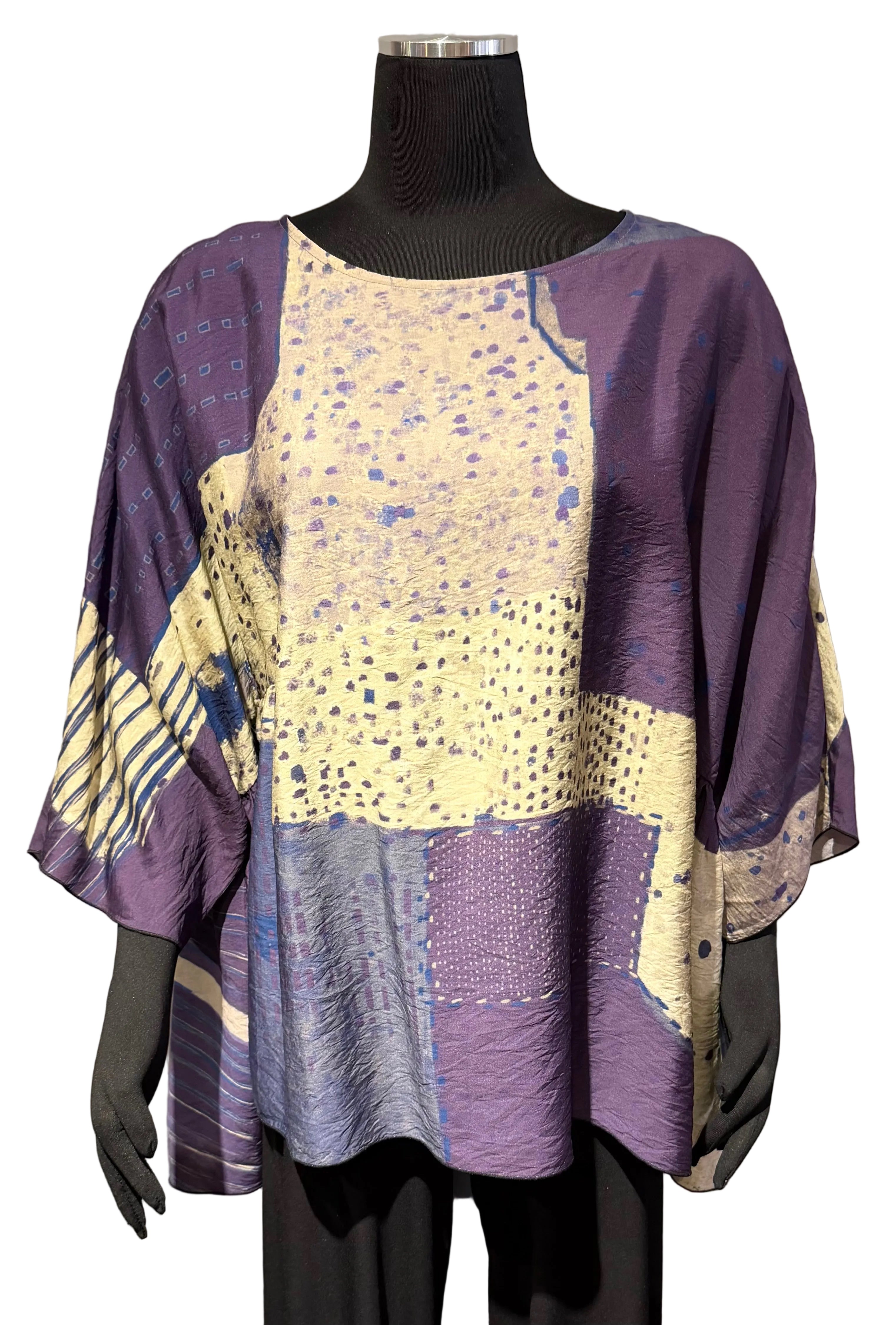 3 Potato 00252PUP PUP One Size 3/4 Sleeve Hand Painted Butterfly Top