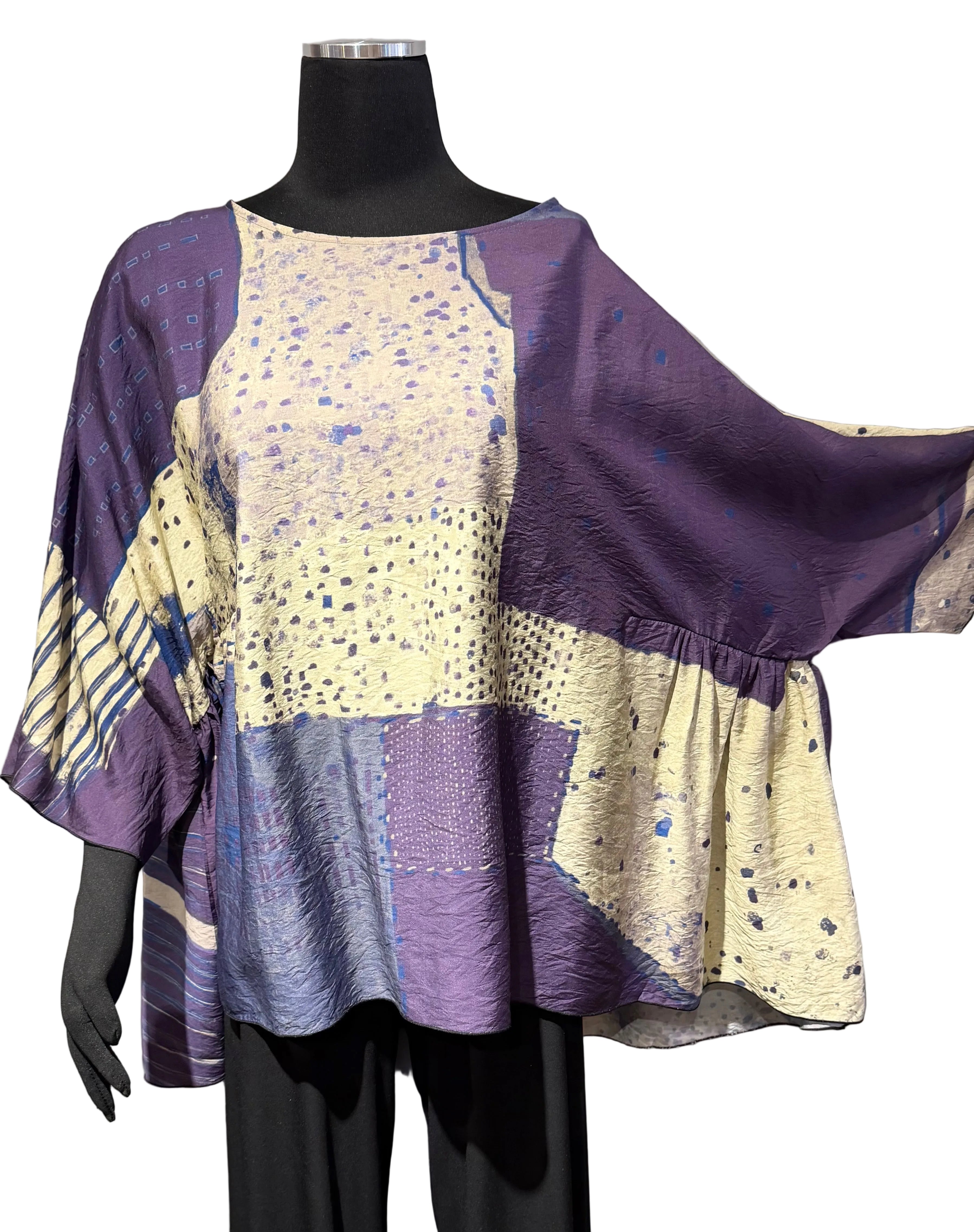 3 Potato 00252PUP PUP One Size 3/4 Sleeve Hand Painted Butterfly Top