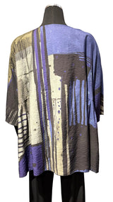 3 Potato 00252BLUB BLUB One Size 3/4 Sleeve Hand Painted Butterfly Top