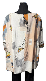 3 Potato 00252BIRDB BIRDB One Size 3/4 Sleeve Hand Painted Butterfly Top