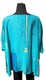 3 Potato 00252TK TK One Size 3/4 Sleeve Hand Painted Butterfly Top