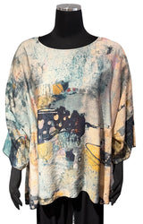 3 Potato 00252MUTIA MUTIA One Size 3/4 Sleeve Hand Painted Butterfly Top