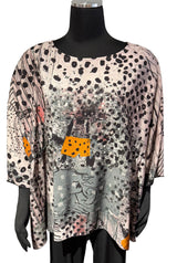 3 Potato 00252C3 CAT3 One Size 3/4 Sleeve Hand Painted Blouse