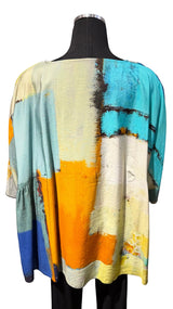 3 Potato 00252OWA OWA One Size 3/4 Sleeve Hand Painted Blouse