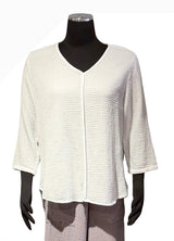 Color Me Cotton DG5620WT WHITE V-Neck 100% Cotton Double Gauze Top