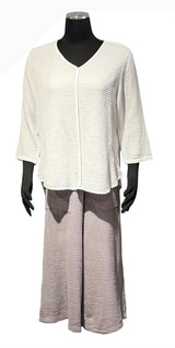 Color Me Cotton DG5620WT WHITE V-Neck 100% Cotton Double Gauze Top