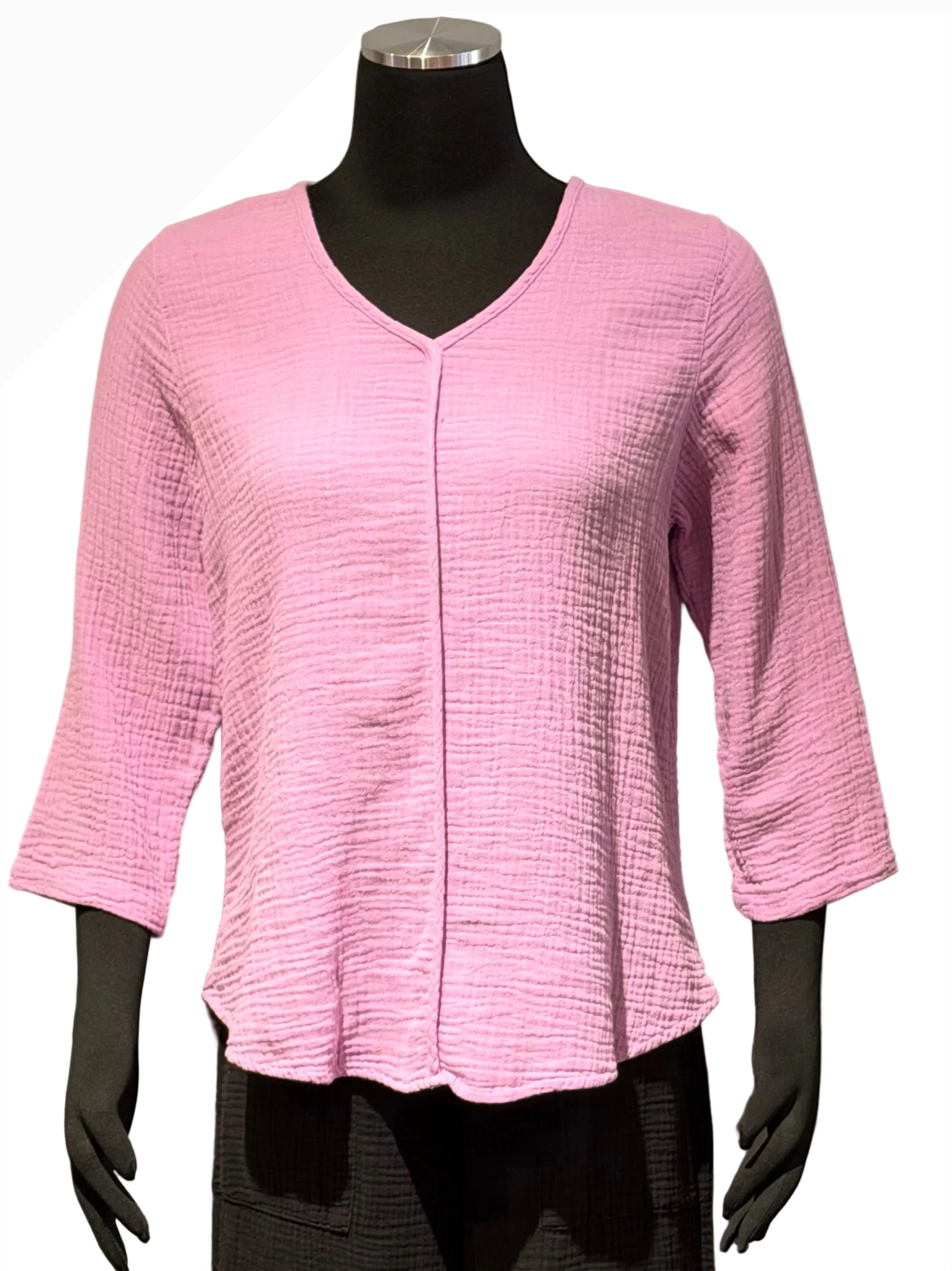 Color Me Cotton DG5620TU TULIP V-Neck 100% Cotton Double Gauze Top