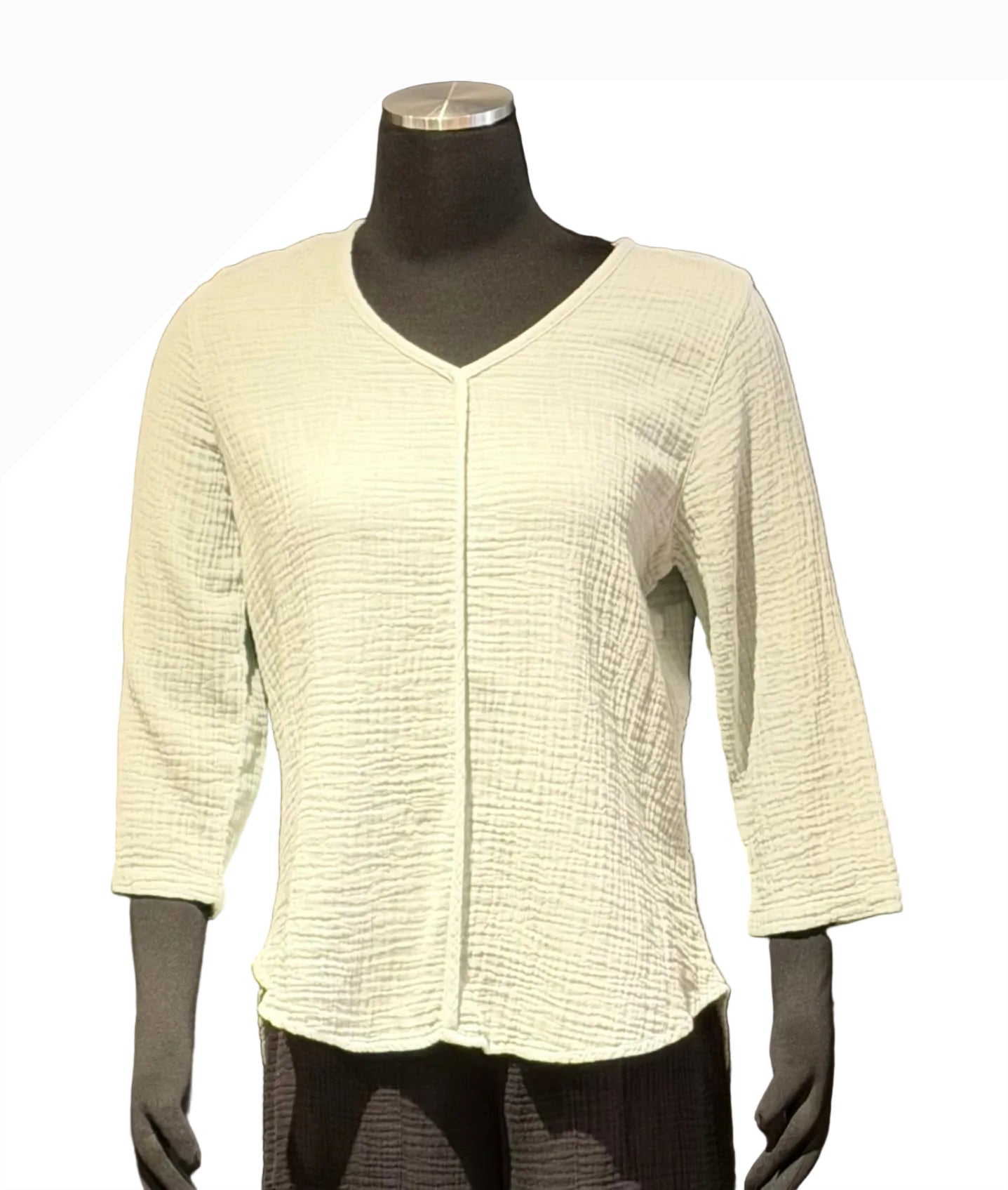 Color Me Cotton DG5620KM KEY MINT V-Neck 100% Cotton Double Gauze Top