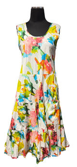 Dress Addict JOY6E Multicolor Floral 100% Organic Cotton Tank Dress