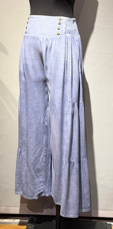 Apparel Love ST48DN Denim One Size Pull On Tiered Wide Leg Pants