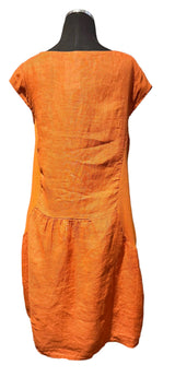 Saga 7617TE TERRA One Size Linen Cap Sleeve Floral Hem Dress