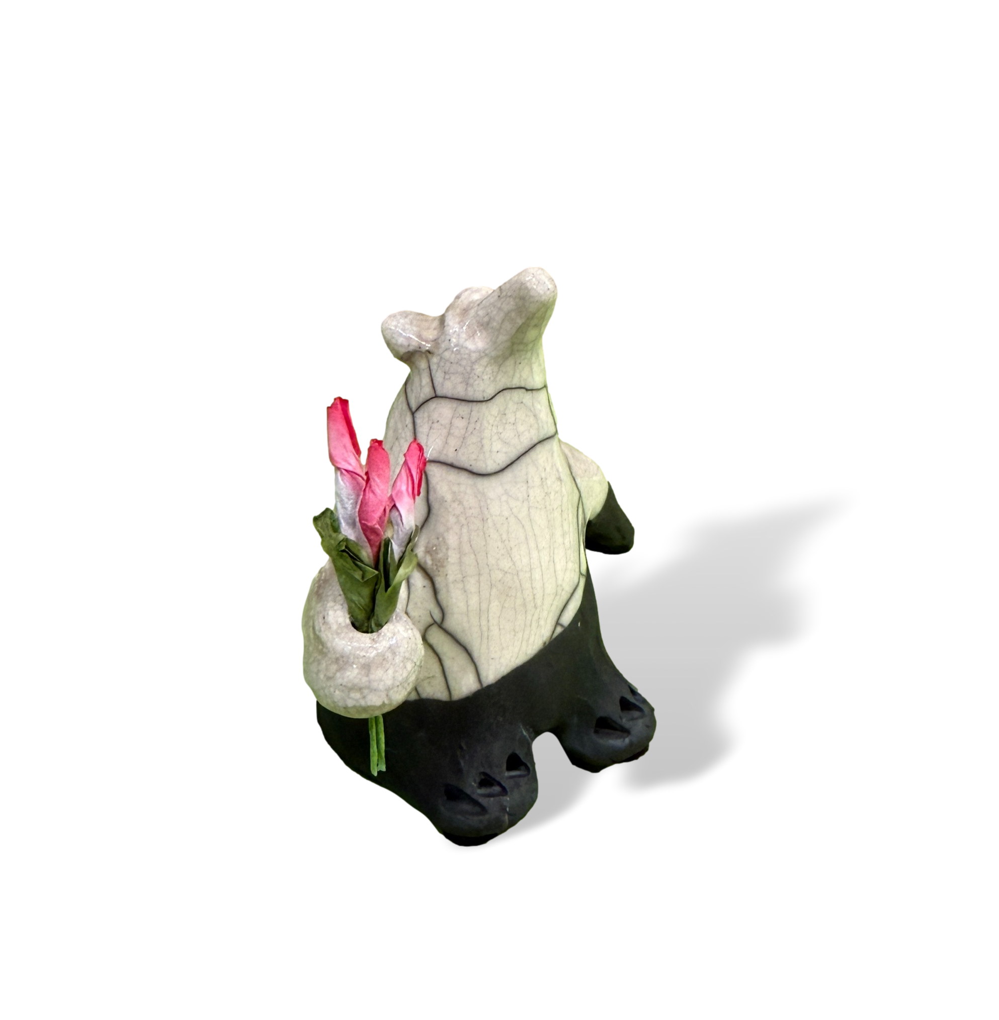Alan Potter BEARSWT Small White Bear With Flowers
