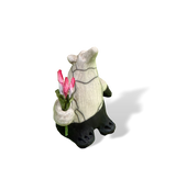 Alan Potter BEARSWT Small White Bear With Flowers