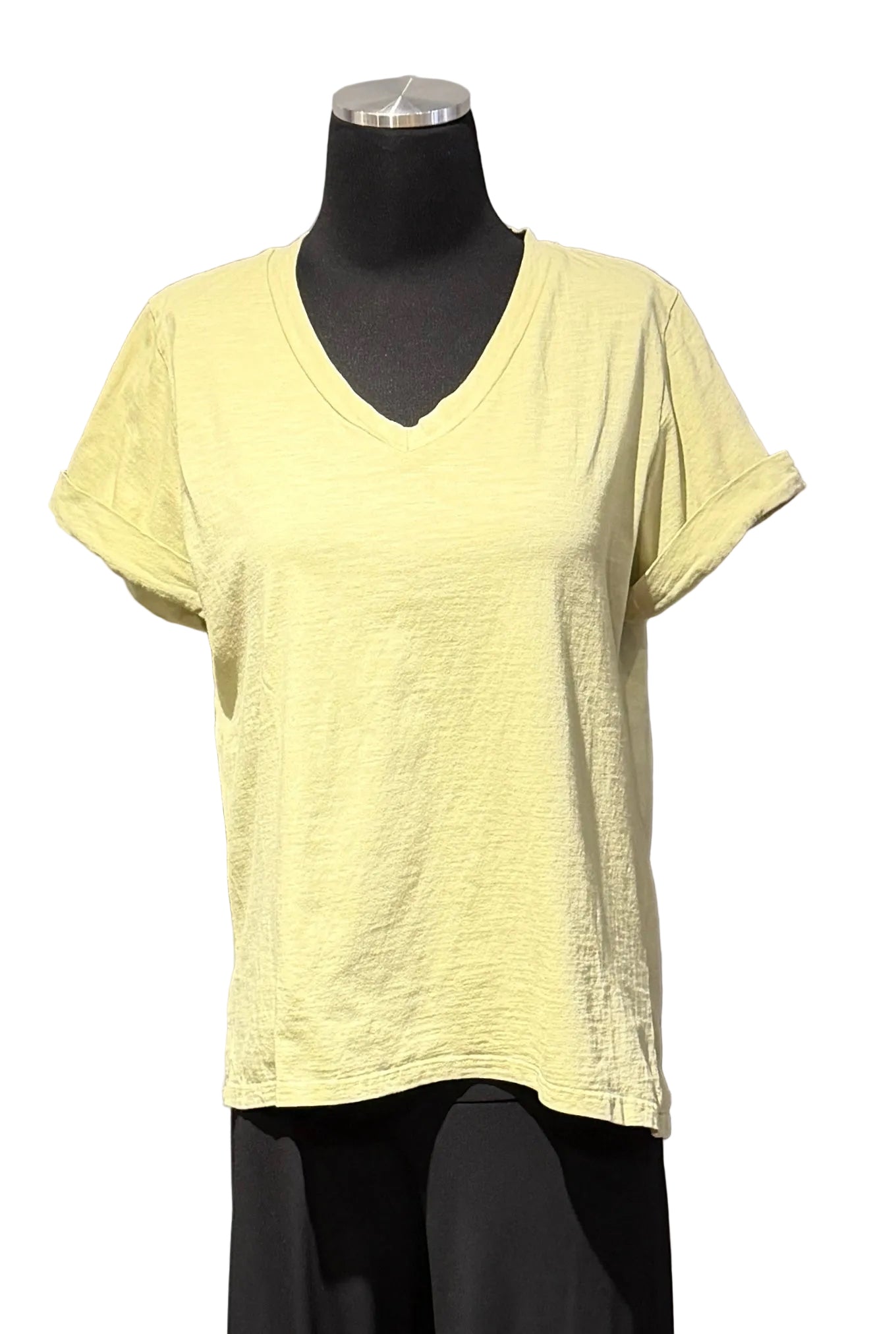 Tempo Paris 1404CSG SAGE 100% Cotton V-Neck Short Sleeve Basic Tee