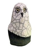 Alan Potter SNOWL65 SNOW OWL Ceramic Raku Sculpture