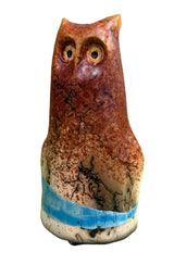 Alan Potter HNOWL65 HORNED OWL Ceramic Raku Sculpture